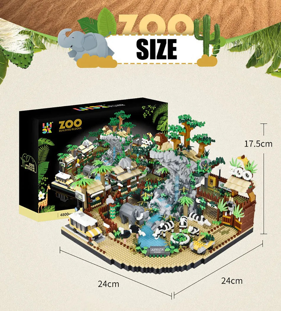 4800PCS / 5000PCS Animal Zoo MICRO Building Blocks – Connecting Animal Park Sets