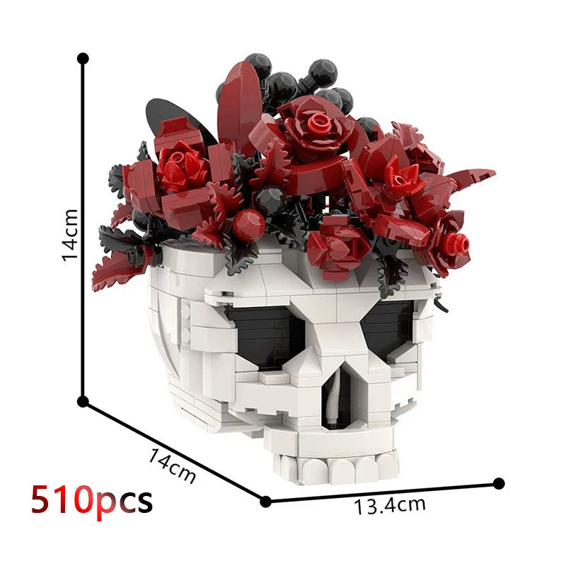 2026 Halloween MOC Building Block Collection – Crow, Skull, Rose &amp; Gothic Display Models