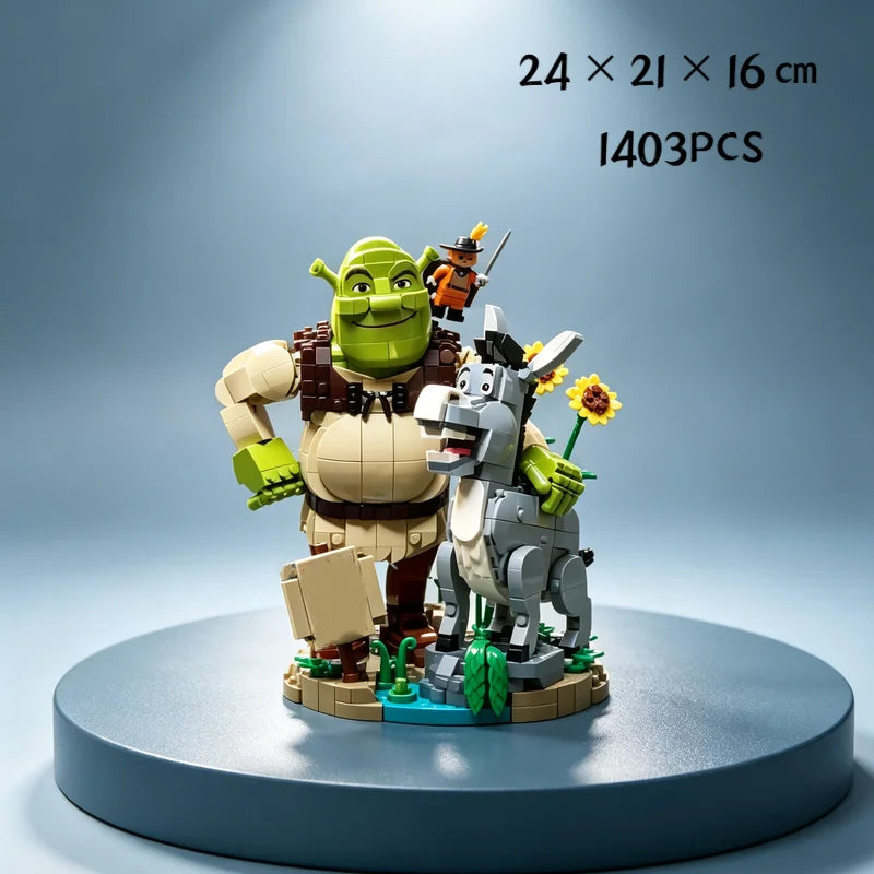 2026 NEW 1403PCS Shrek & Donkey Building Blocks – 3D Character Display Model