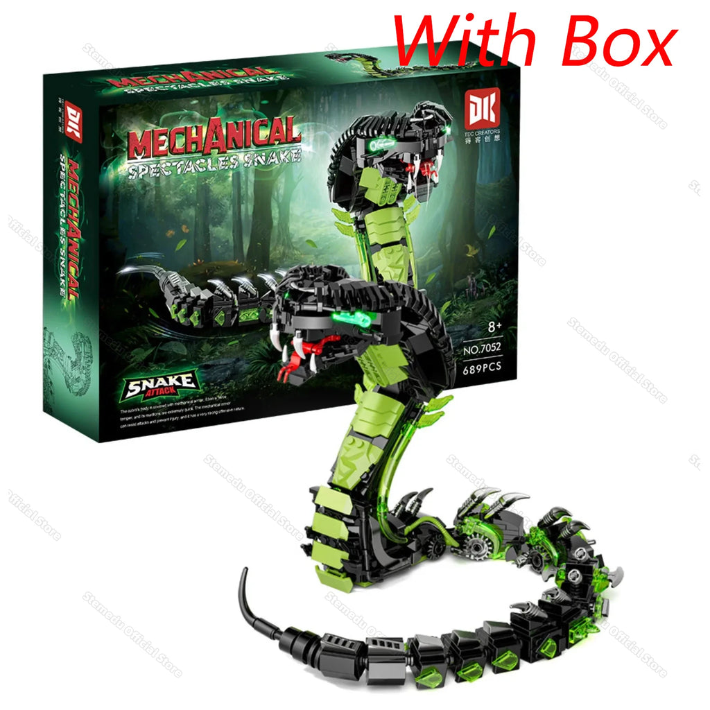 689PCS Mechanical Cobra Building Blocks – STEM Technological Snake Model
