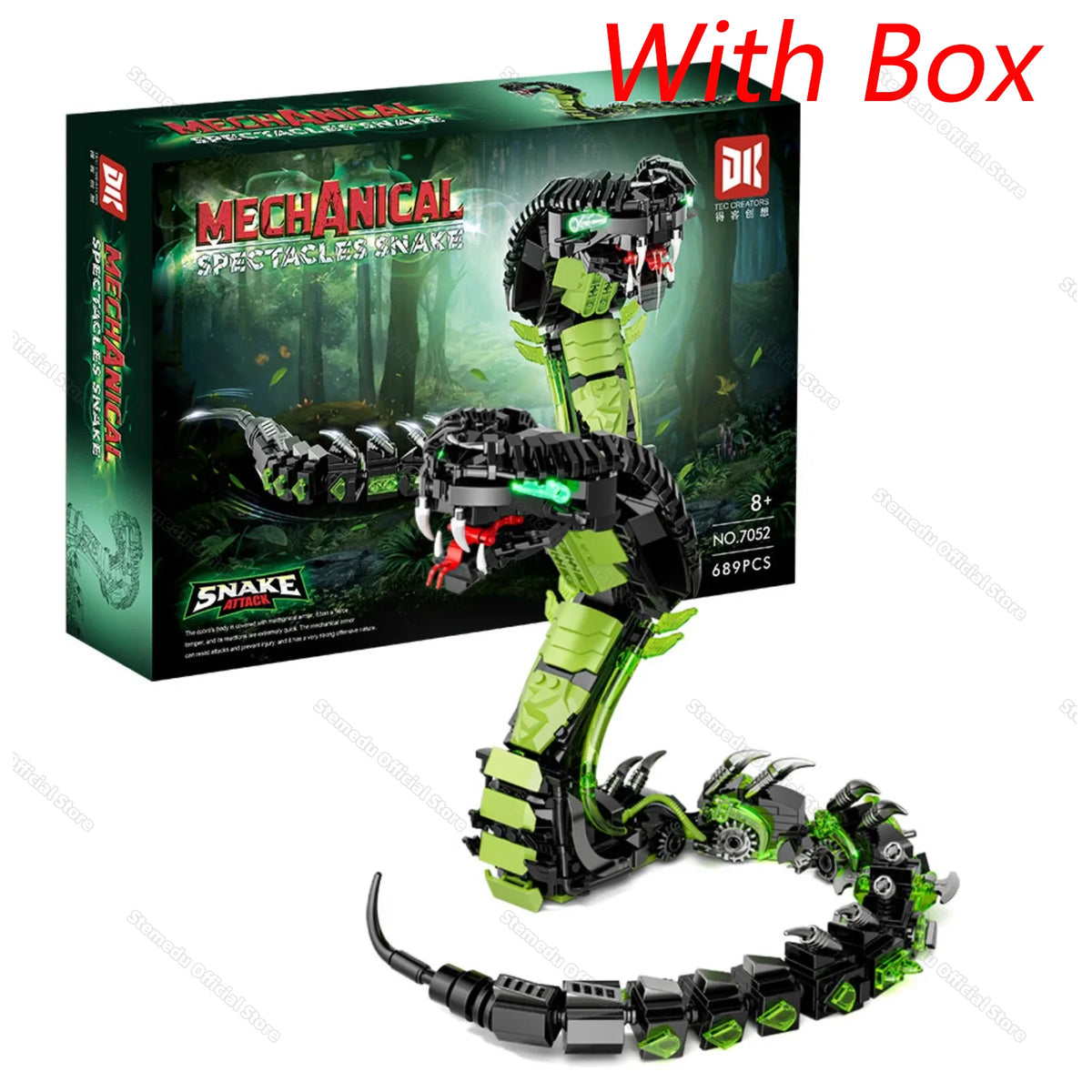 689PCS Mechanical Cobra Building Blocks – STEM Technological Snake Model
