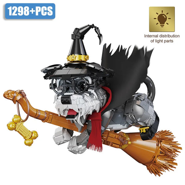 1,298PCS Magic Schnauzer &amp; Broom Building Set
