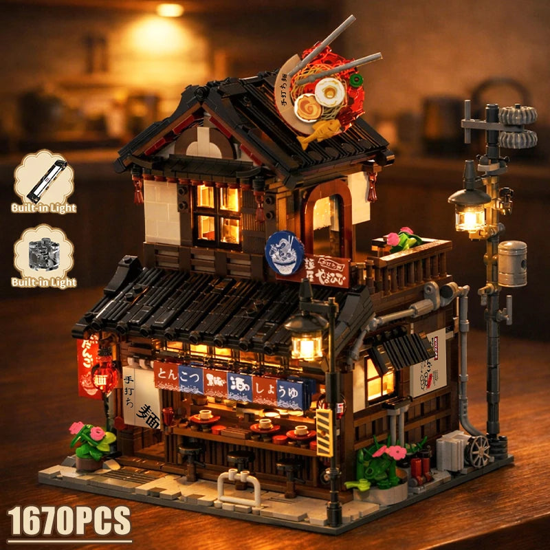 1,670PCS Japanese Ramen Shop Building Set