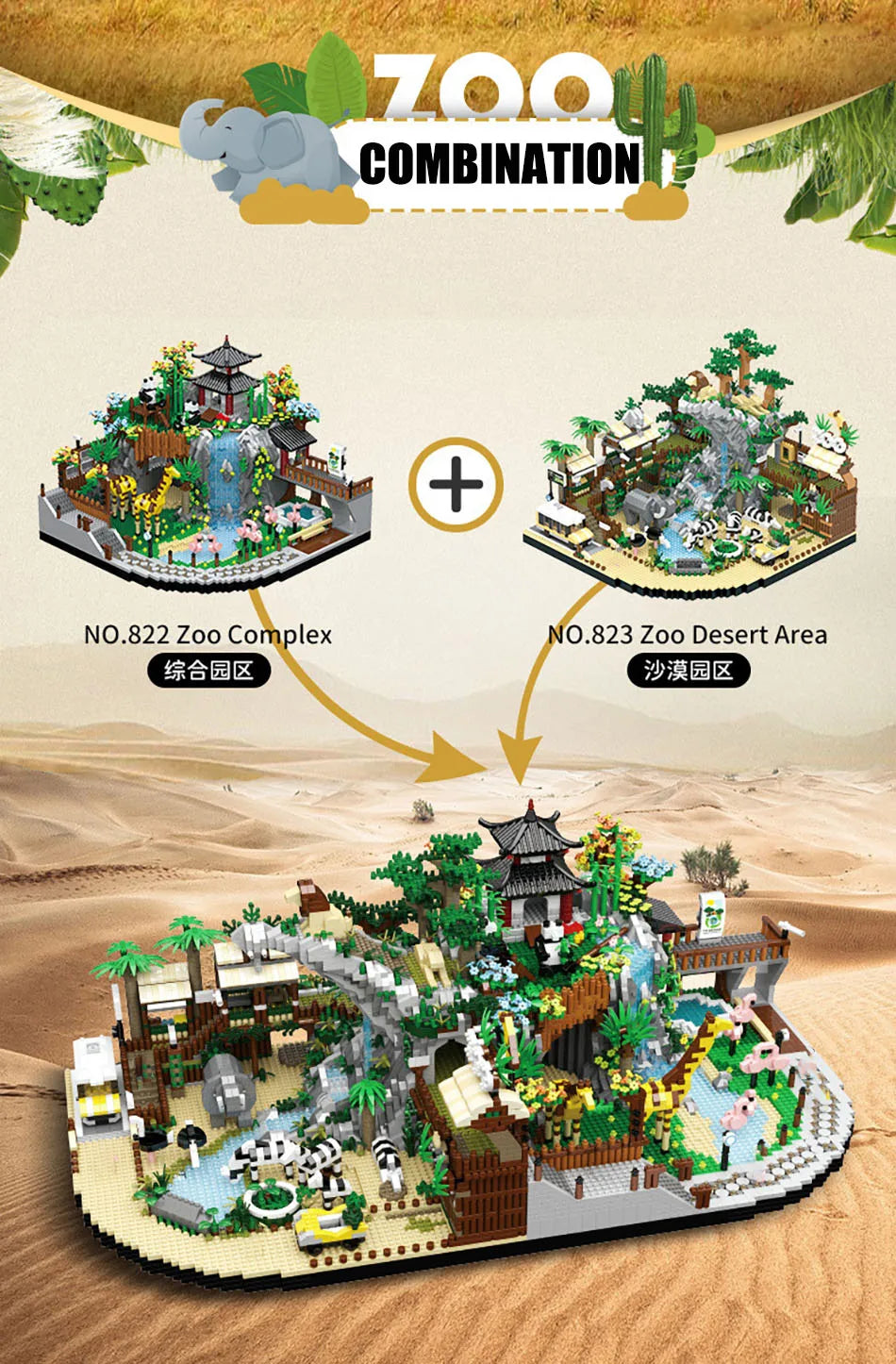 4800PCS / 5000PCS Animal Zoo MICRO Building Blocks – Connecting Animal Park Sets