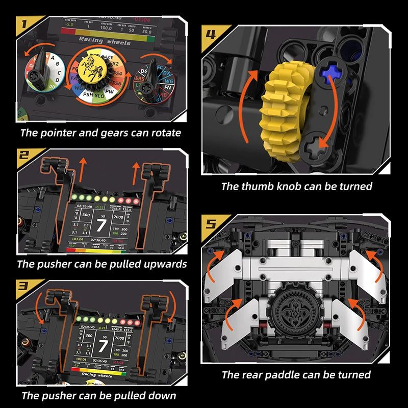 Formula Racing Steering Wheel Building Block Collection – 800+ Pieces