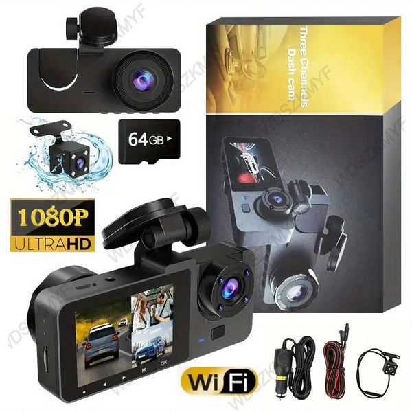 2/3 Channel WiFi Dash Cam – Front, Interior & Rear