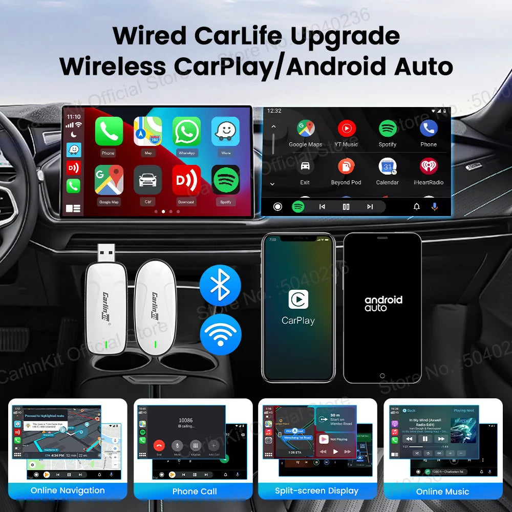 CarlinKit X1CA CarLife Wireless CarPlay & Android Auto Adapter