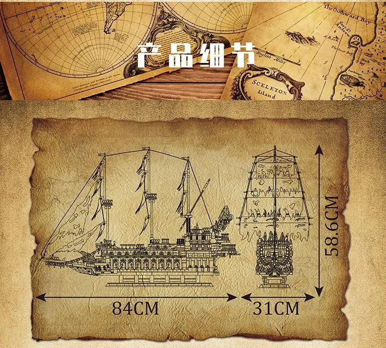4,364 Pieces - Mould King Dutchman Ghost Pirate Ship Building Block Set