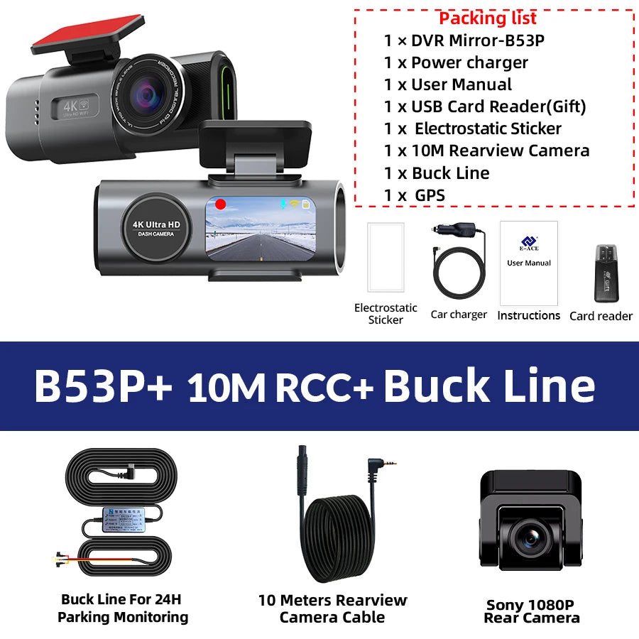 4K WiFi Dash Cam with Sony Sensor