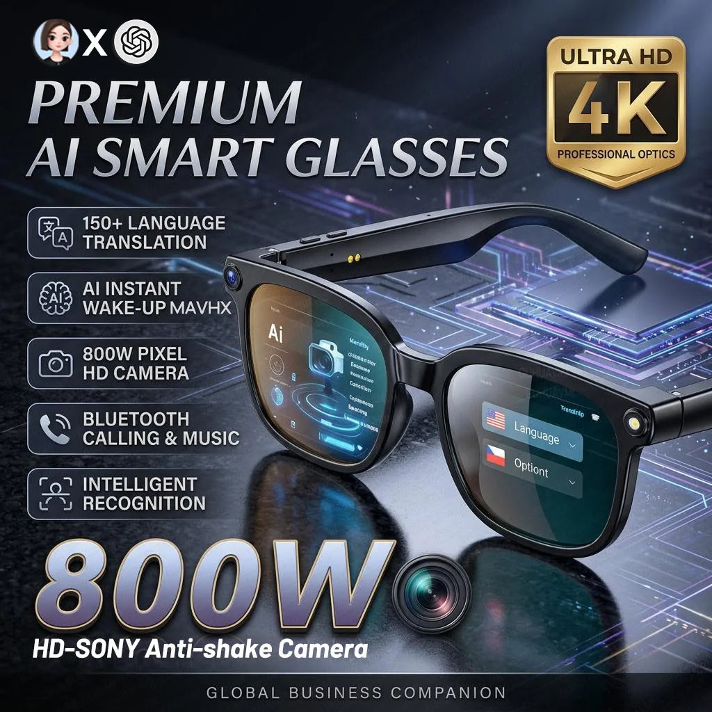 M02S AI Smart Glasses – 8MP Camera