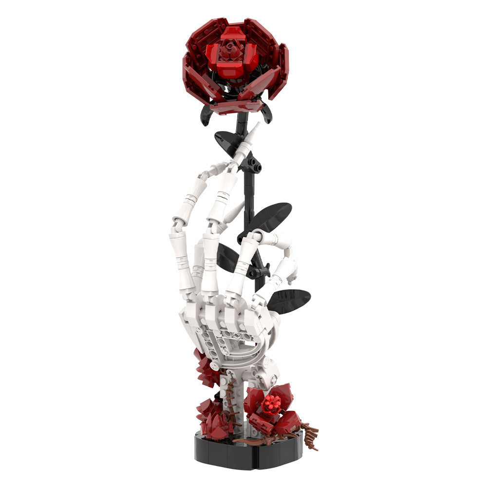 Skeleton Hand with Gothic Cross & Rose Building Block Set