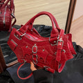 Gothic Bat Wing Shoulder Bag with Studded Details