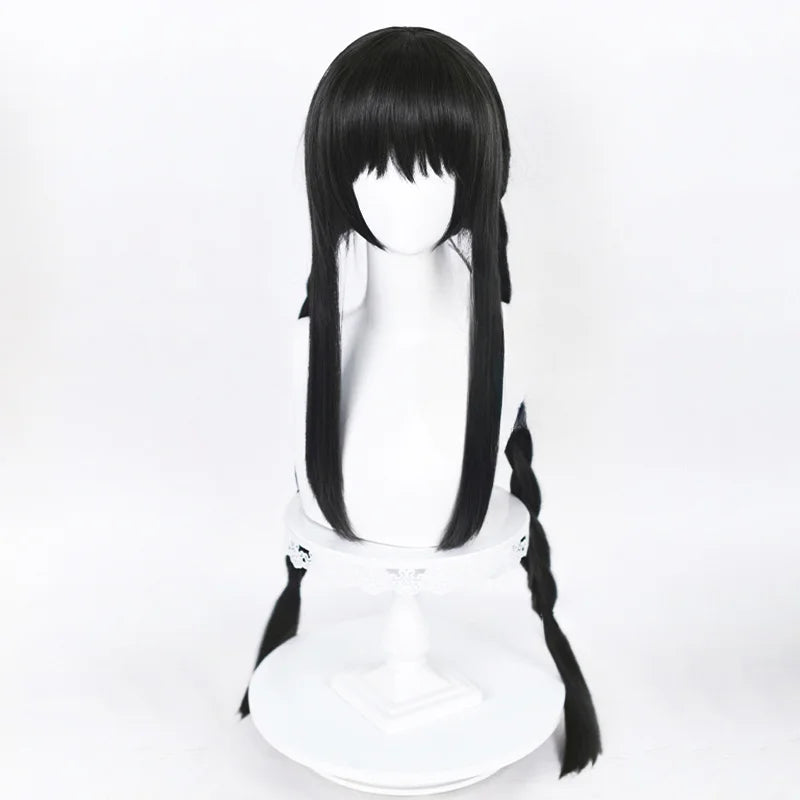 2 Styles Akemi Homura Cosplay Synthetic Wig 90Cm Long Black Wigs Cosplay Anime Wig Heat Resistant Hair Halloween