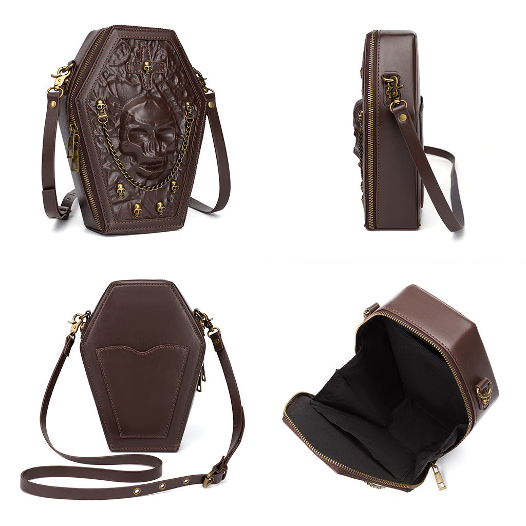 Gothic Coffin Shape Crossbody Shoulder Bag