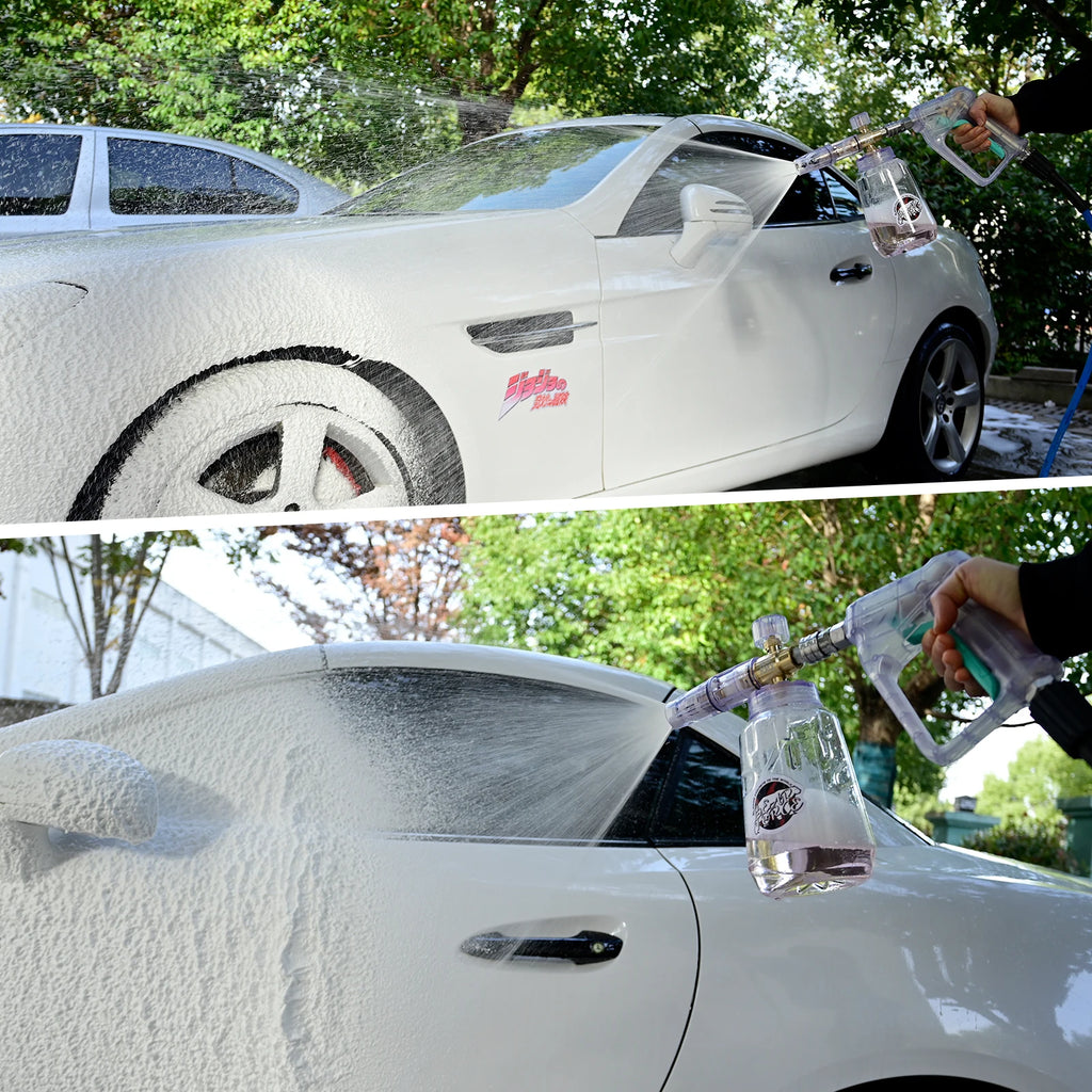 Pressure Washer Foam Cannon Adjustable Foam Lance 1/4 Quick Connector Home Car Wash Foam Blaster Transparent Bottle Car Cleaning