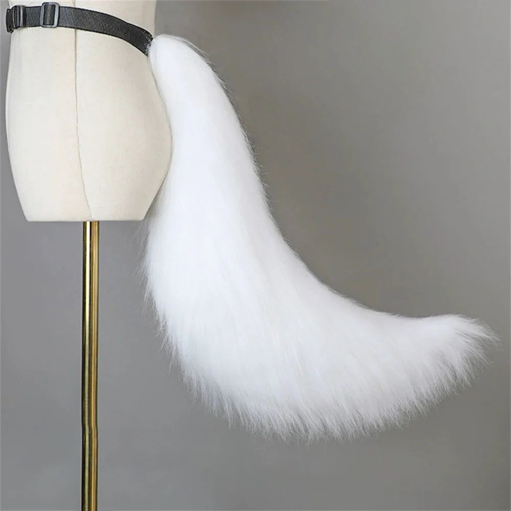 Anime COS Cat Fox Tails Plush Cosplay Big Tails Dog Furry Tail Role Play Party Props Fursuit Tail Halloween Costume Accessories