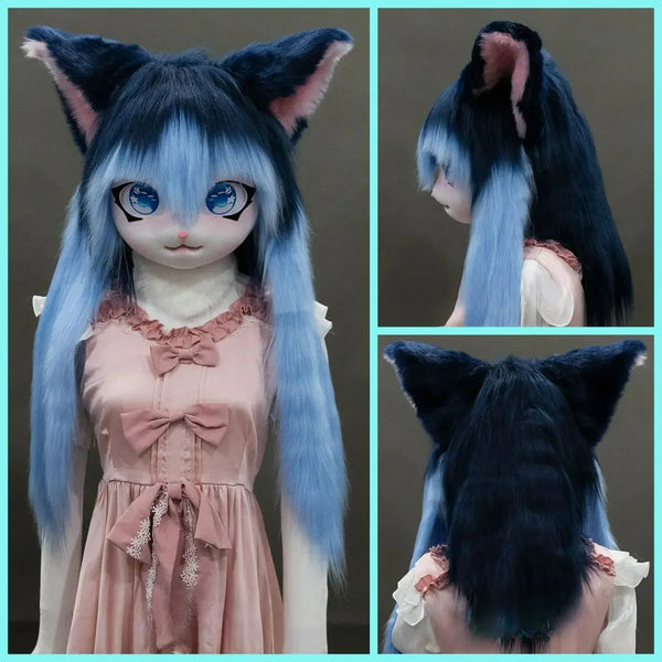 Fursuit Head Kigurumi Kig Furry Mask Cosplay Costume Paws Tail Comiket Furry Headbase Cat Rabbit Doll Animal Cosplay Costume