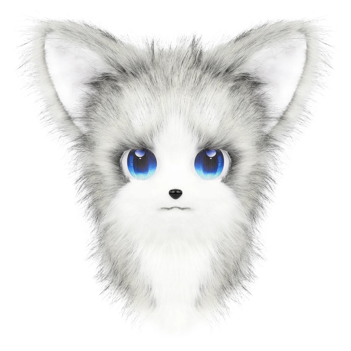 Animal Furry Fursuit Head Mask Plush Cat Fox Mask Costume Props for Halloween Cosplay Party