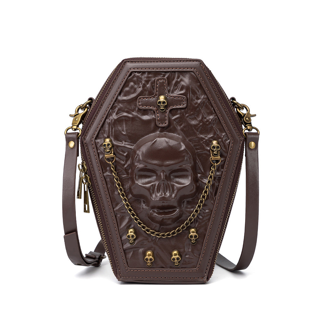 Gothic Coffin Shape Crossbody Shoulder Bag