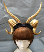 Devil Horns Headband, Black Devil Horns Black Horns Maleficent Horns Headband for Halloween Costume Cosplay