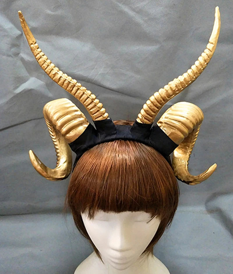 Devil Horns Headband, Black Devil Horns Black Horns Maleficent Horns Headband for Halloween Costume Cosplay