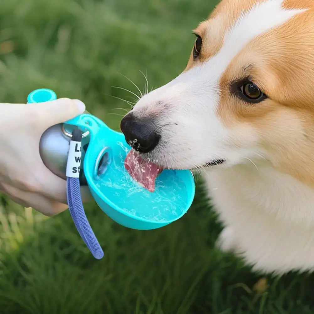 Spherical Dog Water Bottle Portable Hiking Water Dispenser Leak-Proof Foldable Silicone Bowl for Dogs Travel Outdoor Walking