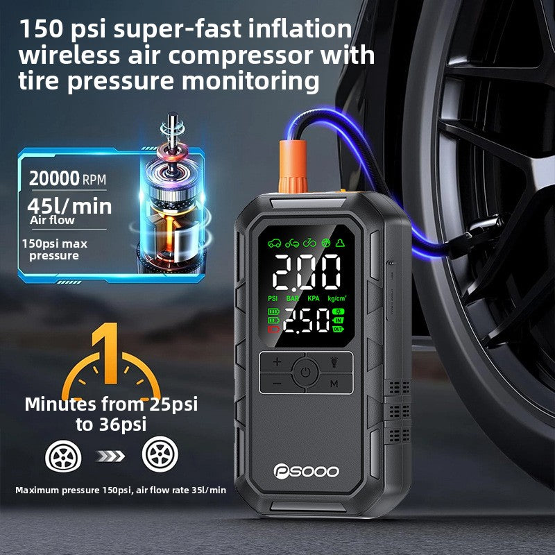Portable 8000A Car Jump Starter with Digital Tyre Inflator & Power Bank
