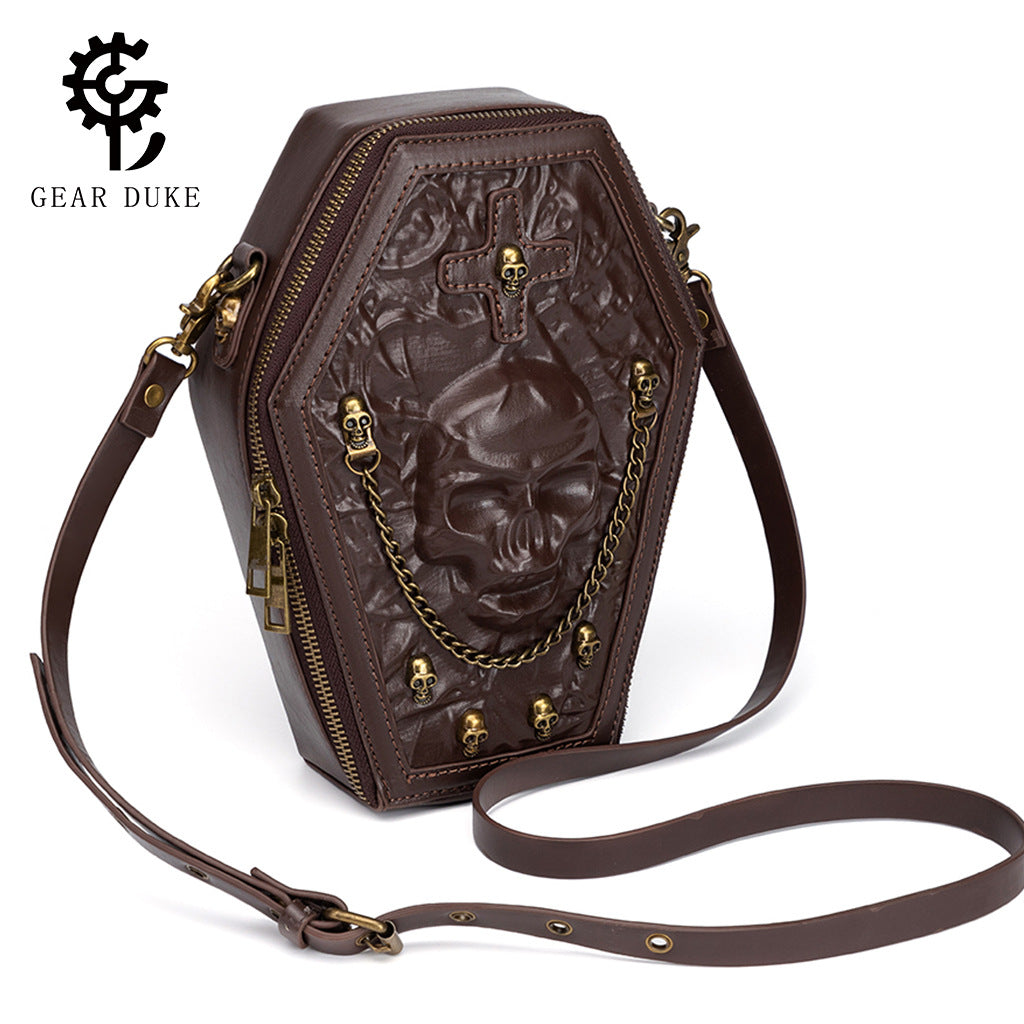 Gothic Coffin Shape Crossbody Shoulder Bag