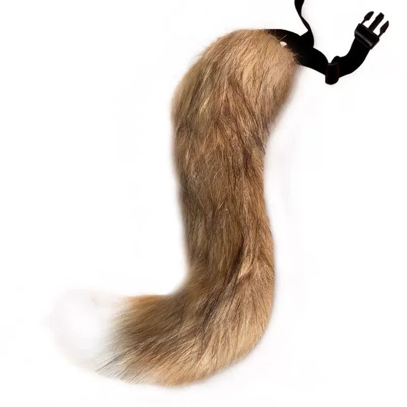 Fluffyanime Animal Fur Fox Tail Cat Paws Gloves and Ears Headwear Face Mask Cosplay Costume Set Halloween Party Accessorie