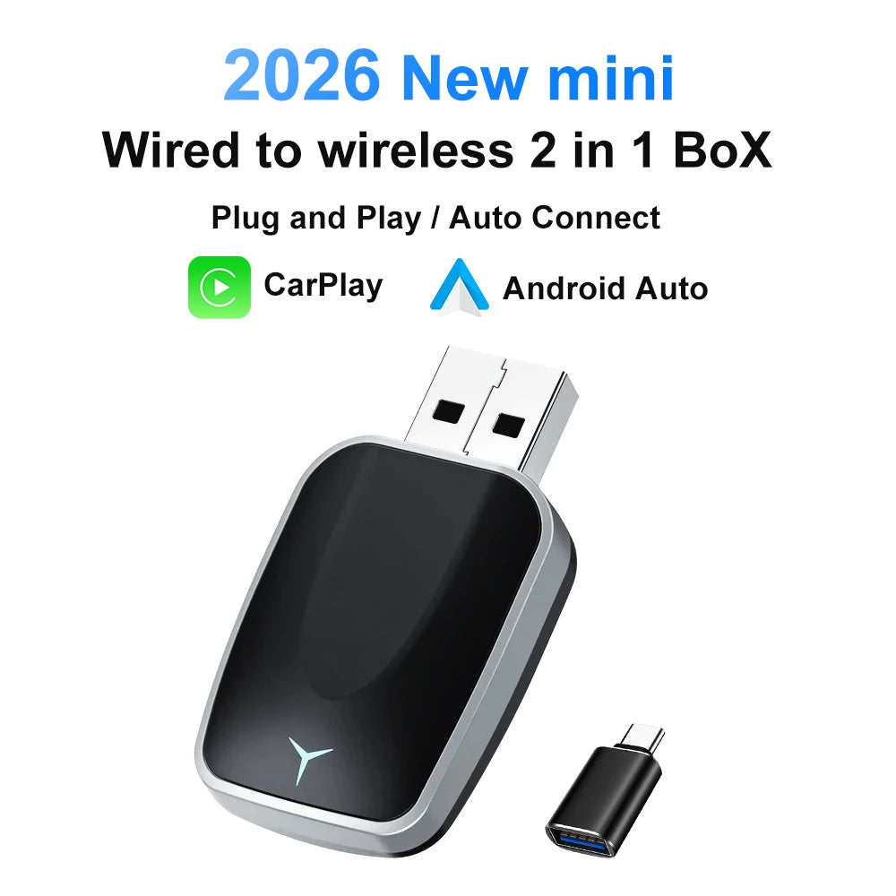 NEW Wireless Carplay Android Auto Wireless Adapter Smart Mini Box Plug and Play Connect Universal for Nissan Wireless Adapter