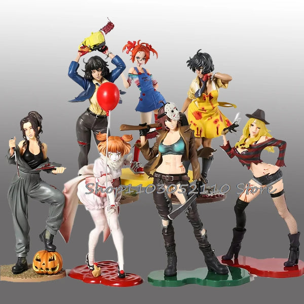 Horror Bishoujo Figure Michael Myers Freddy Krueger Jason Voorhees Chucky Pennywise PVC Figure Statue Decoration Model Toy Gifts