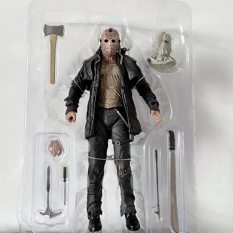 NECA Friday the 13Th Figure Toys Freddy Jason Voorhees Blood Ultimate Action Figure Jason Collectible Model Toy Christmas Gifts