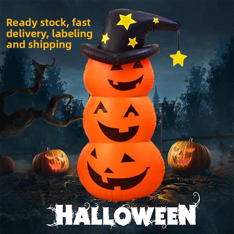 Halloween Inflatable Pumpkin Man Tumbler Decoration