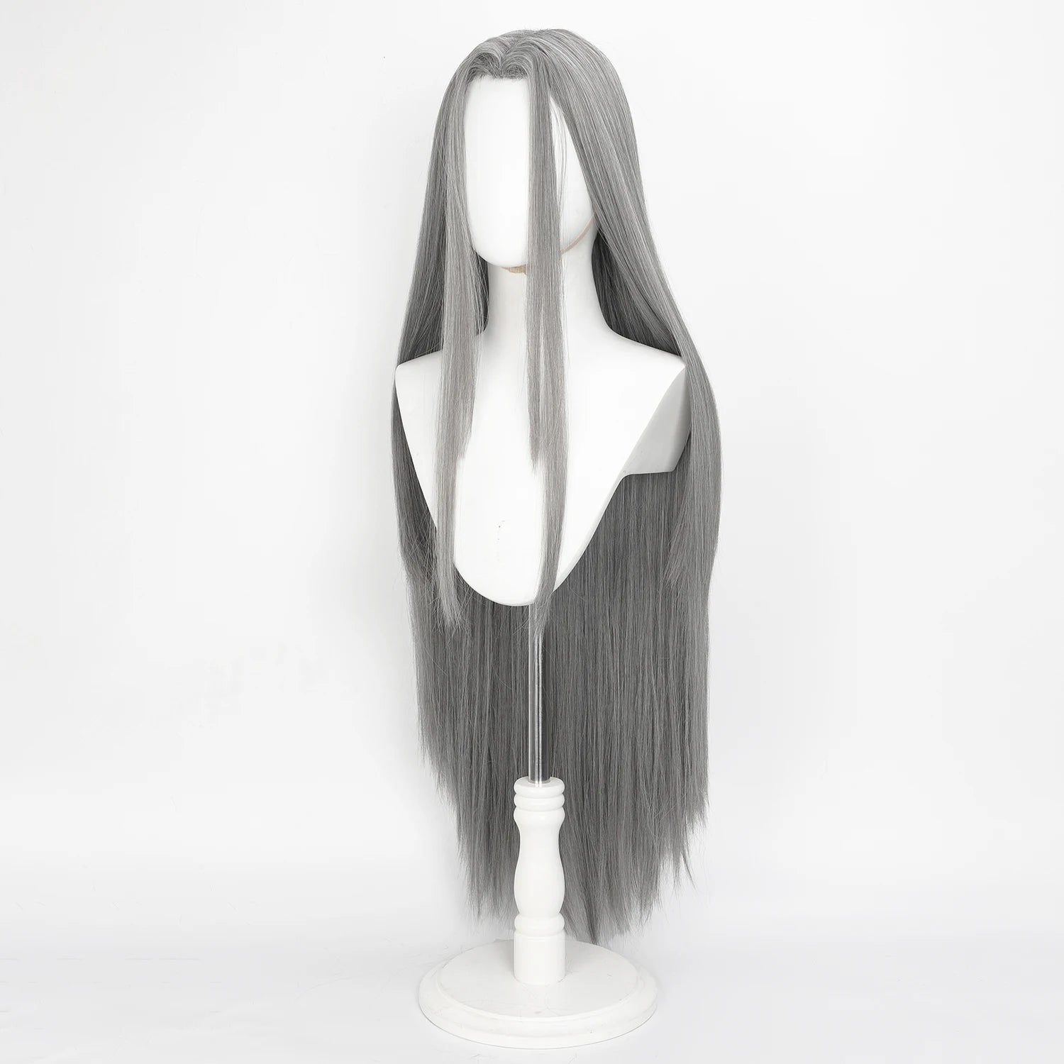 Cosplay Wig Final Fantasy Anime Wig Sephiroth Gray FF7 Anime Game Role-Play Wig Male Anime Synthetic Wig Widow'S Peak Bangs