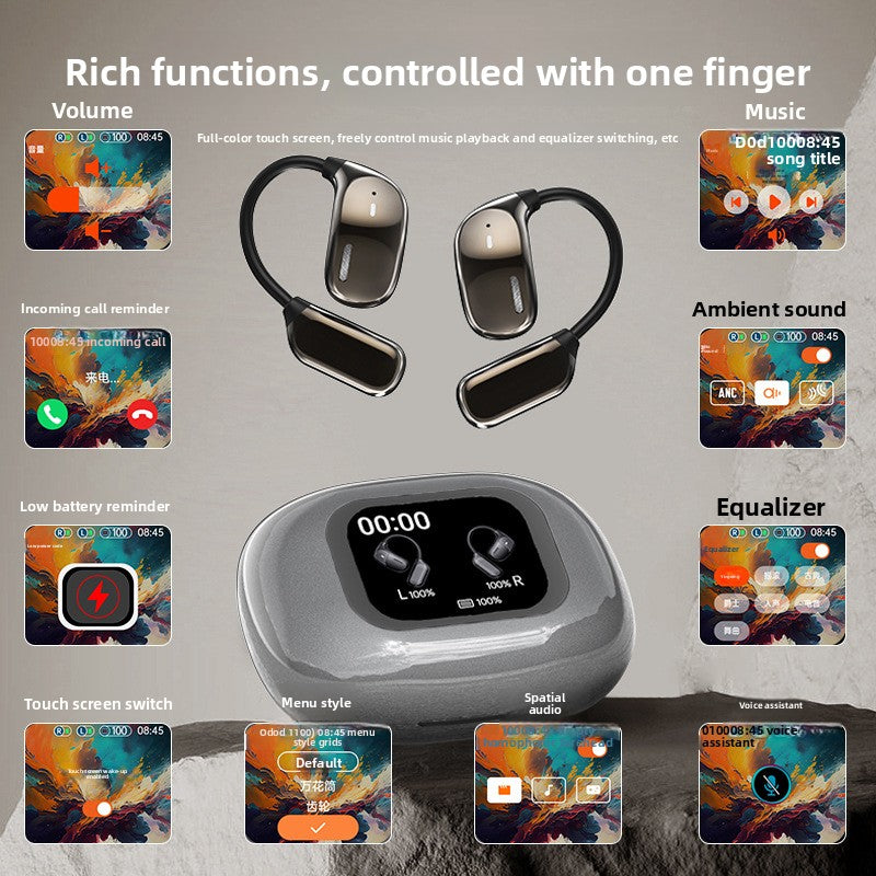 Bluetooth Headset with Touch Screen Translation and Noise Cancellation