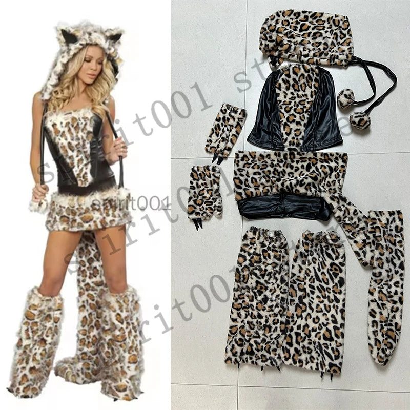 New Sexy Furry Wolf Girl Costume Wolf Women Costumes Halloween Furry Costumes for Women Animal Costume Cosplay Christmas Costume