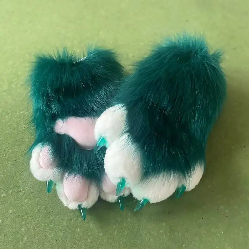 New Fursuit Kigurumi Furry Animal Paws Gloves Nails Kig Cosplay Costume Wearable Furry Animal Colorful Claws Cos Props Halloween
