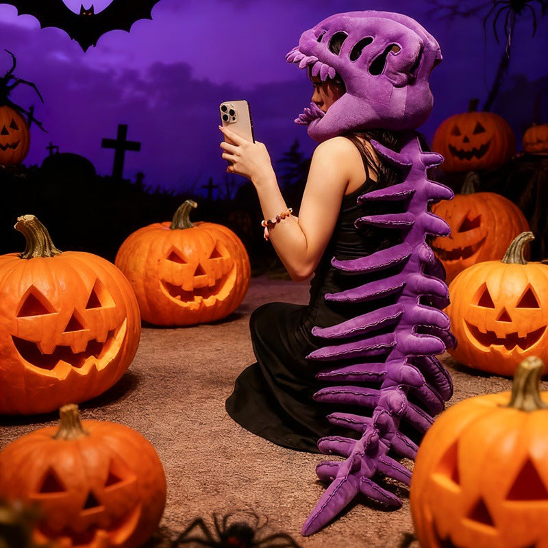 Dino Skeleton Plush Costume – With or Without Sound
