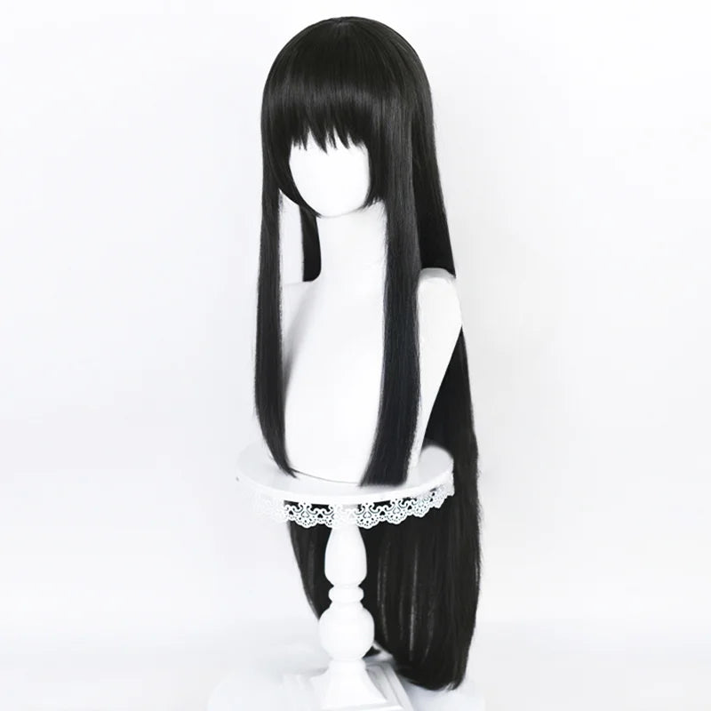 2 Styles Akemi Homura Cosplay Synthetic Wig 90Cm Long Black Wigs Cosplay Anime Wig Heat Resistant Hair Halloween