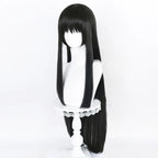 2 Styles Akemi Homura Cosplay Synthetic Wig 90Cm Long Black Wigs Cosplay Anime Wig Heat Resistant Hair Halloween