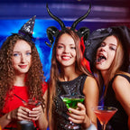 Devil Horns Headband, Black Devil Horns Black Horns Maleficent Horns Headband for Halloween Costume Cosplay