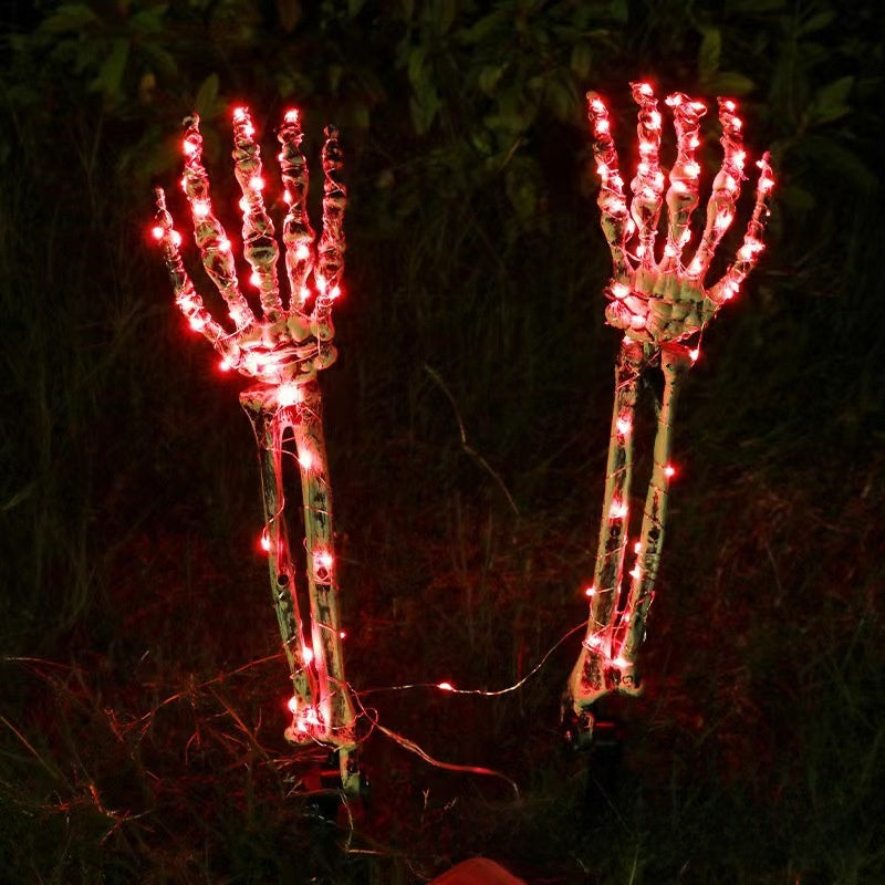 LED Halloween Skeleton Hand Ground Lights – Solar Powered Outdoor