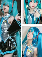 110Cm Cosplay Wig Aqua Pink Anime Long Synthetic Hair Clips 2 Ponytails Lolita Wig for Halloween