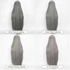 Cosplay Wig Final Fantasy Anime Wig Sephiroth Gray FF7 Anime Game Role-Play Wig Male Anime Synthetic Wig Widow'S Peak Bangs