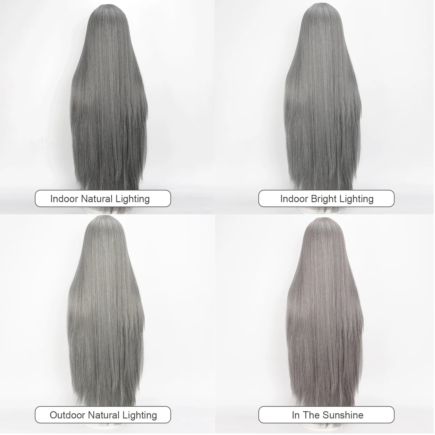 Cosplay Wig Final Fantasy Anime Wig Sephiroth Gray FF7 Anime Game Role-Play Wig Male Anime Synthetic Wig Widow'S Peak Bangs