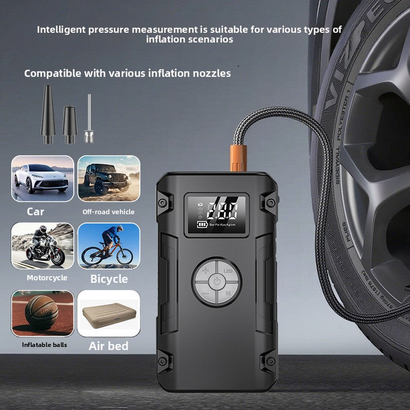 3-in-1 Car Emergency Jump Starter, Wireless Air Pump &amp; Power Bank