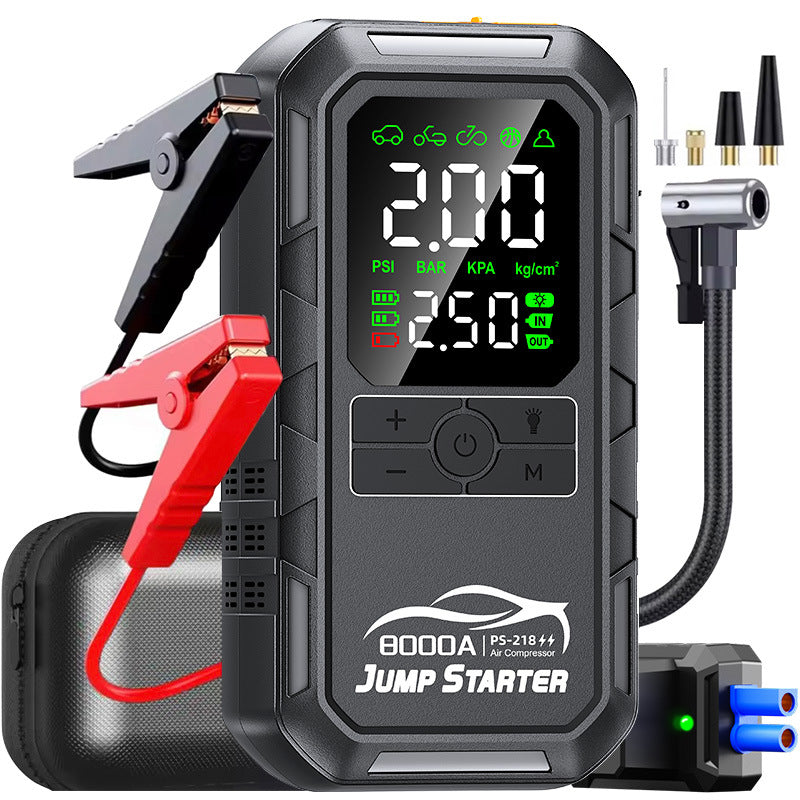 Portable 8000A Car Jump Starter with Digital Tyre Inflator & Power Bank