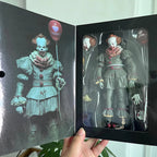 NECA Pennywise Joker Action Figure Toy Doll Horror Halloween Christmas Gift 18Cm Bookshelf Ornament