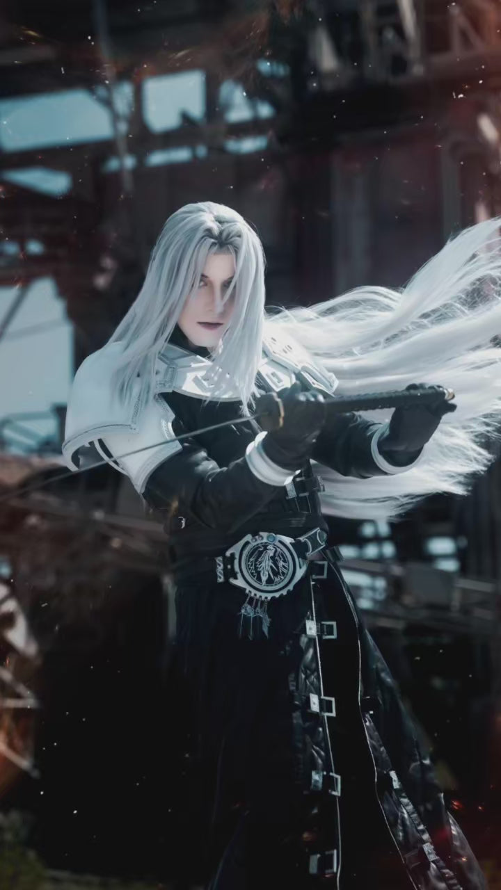 Sephiroth Inspired Long Silver Cosplay Wig