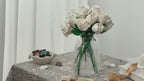 12 Rose White Bouquet Building Set